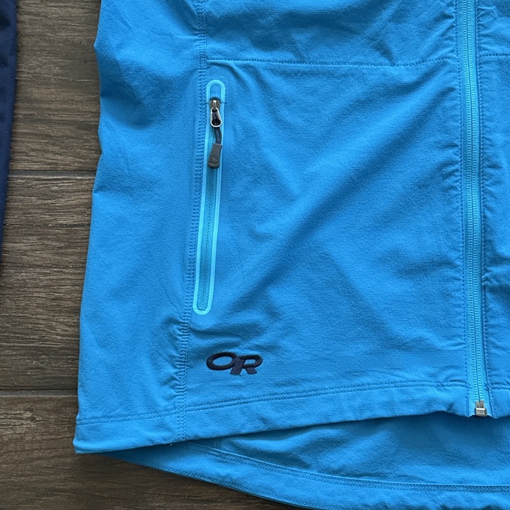 Outdoor Research Ferrosi Jacket Women XL Blue Lightweight Softshell Hooded - Picture 8 of 10